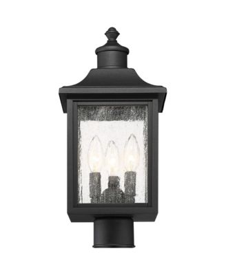 Moray Bay High Mission Outdoor Post Light Fixture Pole Porch with Pier Mount Adapter 3-Light Glass Shade
