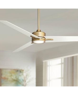 60" Monte Largo Soft Brass LED Ceiling Fan with 24" Downrod