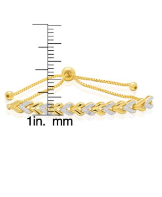 Diamond Accent (0.005  ct. t. w.) Chevron Link Adjustable Bolo Bracelet