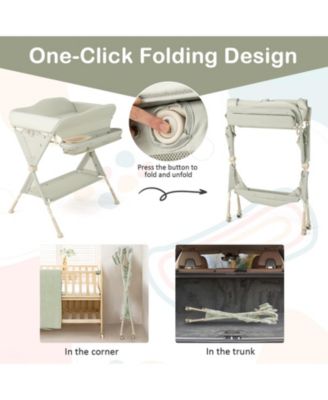 Baby Diaper Changing Table with Water Basin and Wheels