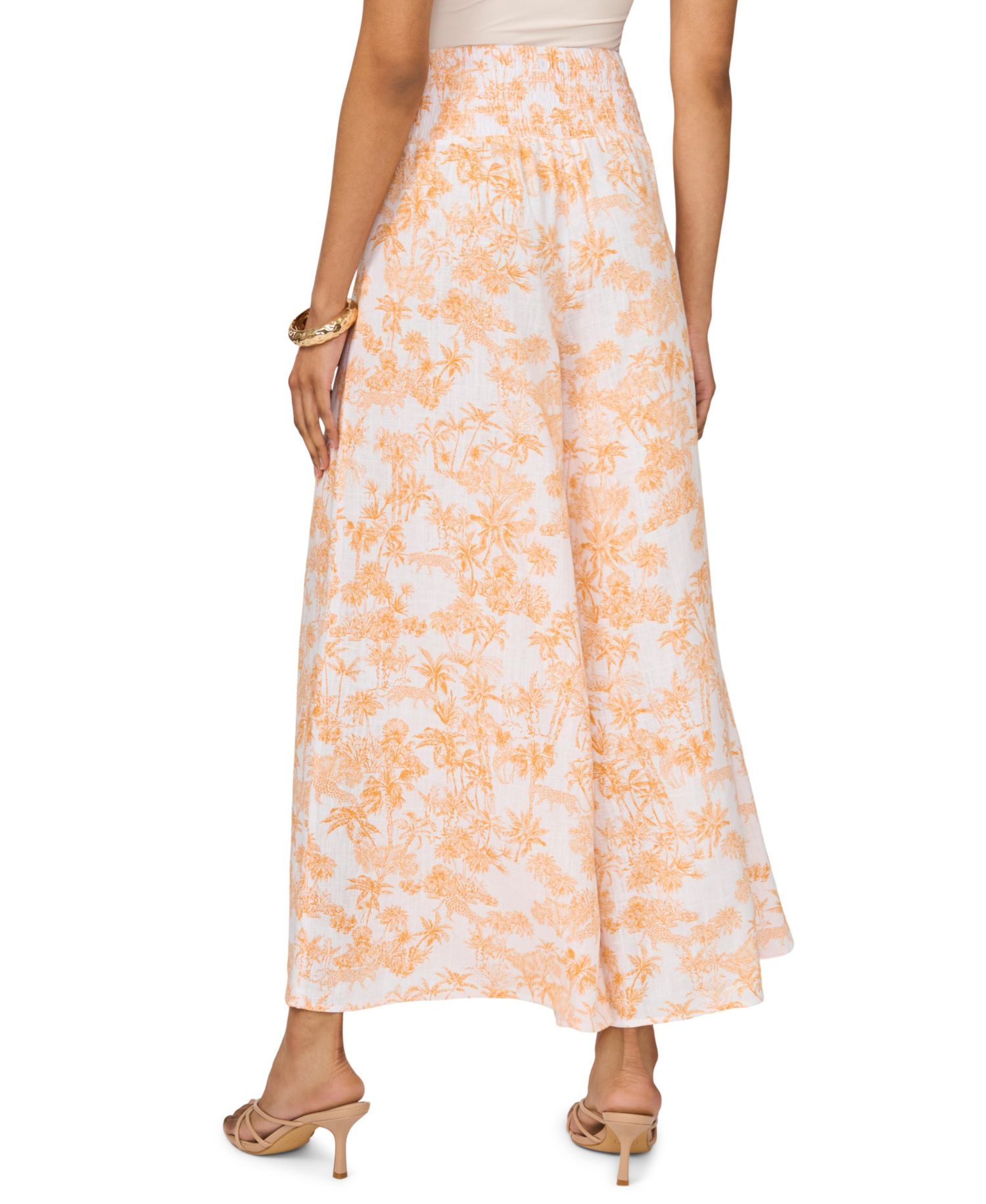 Women's Printed Wide-Leg Pull-On Pants