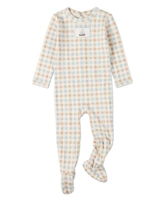Baby Girls Rayon/Cotton Plaid Pointelle Footie