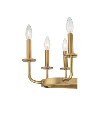 Soft Gold Linear Pendant Chandelier 38 3/4" Wide Modern Open Frame 16-Light Fixture for Kitchen Island Dining Room House