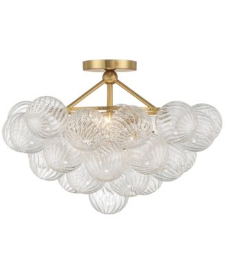 Possini Euro Albaro 18 1/2"W Soft Gold and Glass 2-Light Ceiling Light