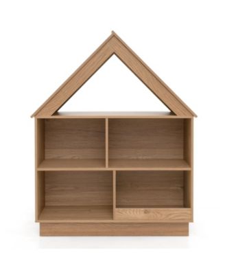 3-Tier House-Shaped Toy Storage Organizer with Open Shelves