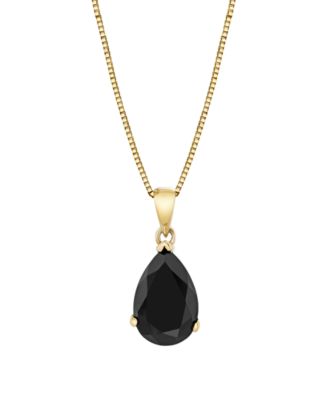 Onyx Pear Pendant Necklace (2-3/4 ct. t.w.) in 14k Yellow Gold