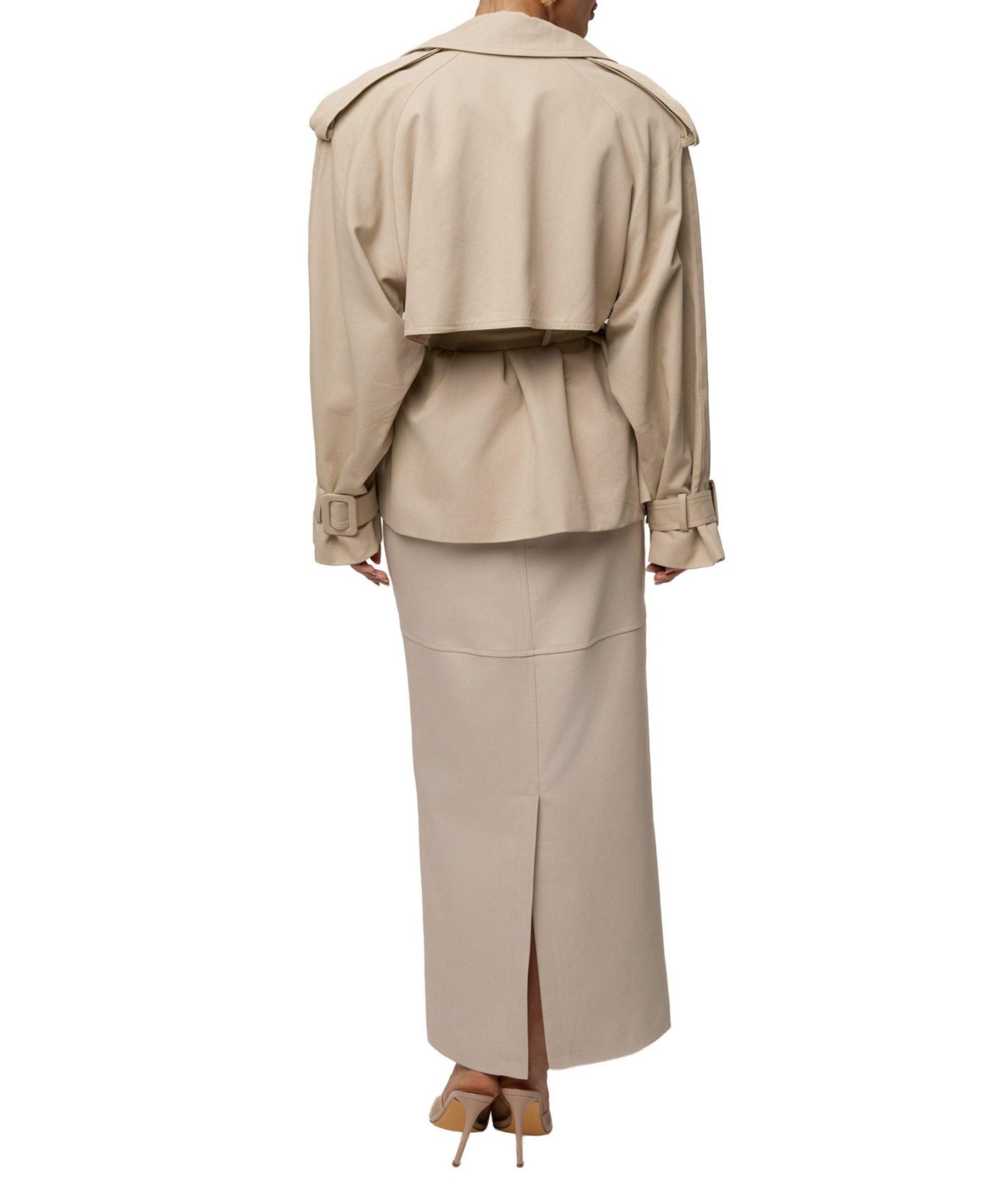 Женское пальто JLUXLABEL Classic Oversized Trench, цвет: Бежевый — фото 8