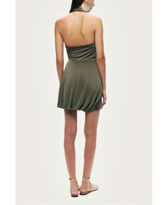 Women's Draped Halter Mini Dress