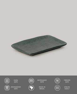 7" Stoneware Rectangular Juta Platters, Set of 4