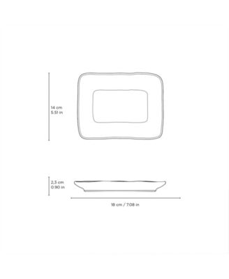 7" Stoneware Rectangular Juta Platters, Set of 4