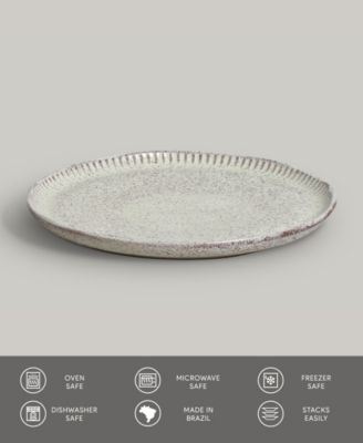 Stoneware Linhas Dessert Plates, Set of 6