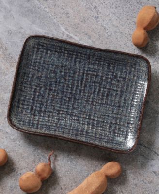 7" Stoneware Rectangular Juta Platters, Set of 4