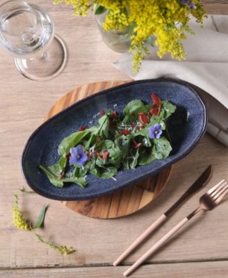 Stoneware Large Deep Oval Platters, Set of 4