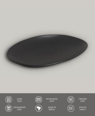 Stoneware Oval Dessert Plates, Set of 6