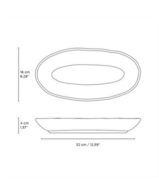 Stoneware Large Deep Oval Platters, Set of 4