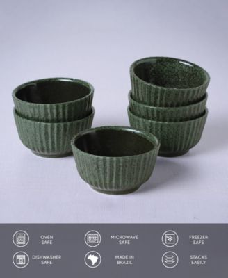 Stoneware Linhas Ramekins, Set of 6
