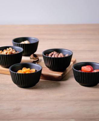 Stoneware Linhas Ramekins, Set of 6