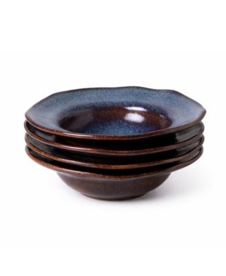 Stoneware Deep Rim Dessert Plates, Set of 4