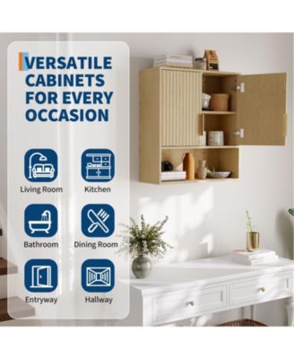 Bathroom Wall Cabinet - Medicine Cabinet with Barn Doors and Adjustable Shelf - Wall Cabinet for Bathroom, Kitchen, Laundry Room, Entryway