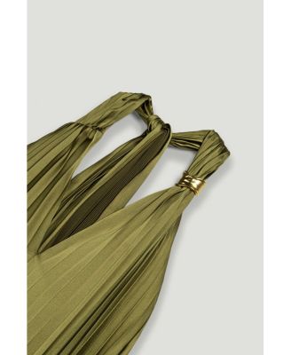 Women's Pleated Halter Maxi Dress