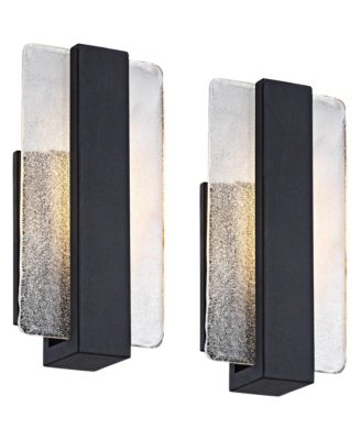 Cascadia Modern Wall Light Sconces Set of 2 Metal Hardwire Fixture LED Piastra Art Glass for Bedroom Bathroom Vanity Home
