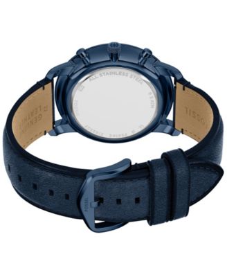 Men's Neutra Chronograph Navy Leather Watch 44mm