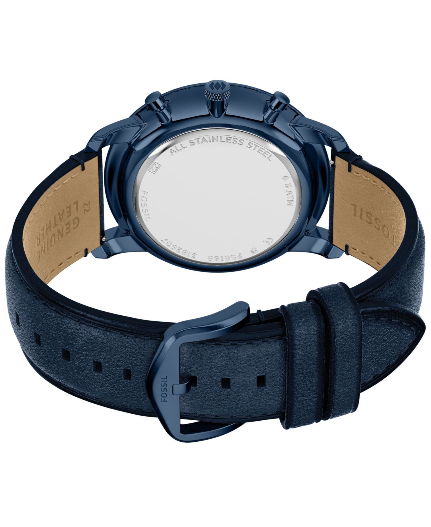 Men's Neutra Chronograph Navy Leather Watch 44mm