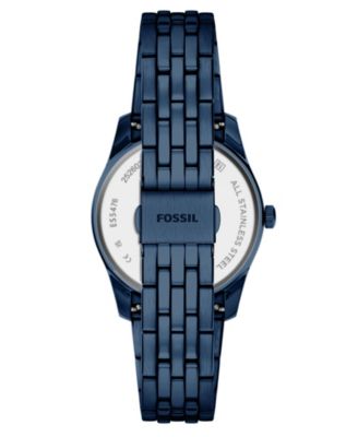 Women's Scarlette Day-Date Navy Stainless Steel Watch 34mm