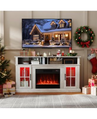 58-Inch Fireplace TV Stand with LED Ambiance for TVs Up to 65 Inches