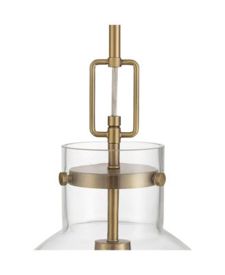 Possini Euro Hammon 14" Wide Aged Brass and Glass Pendant Light