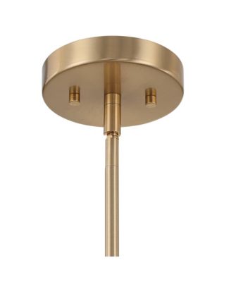 Hannover 12"W Warm Brass Fluted Glass Mini Pendant Light