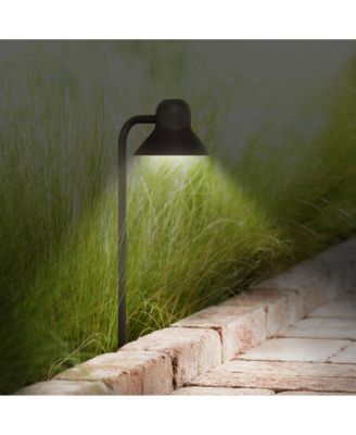 Jayce High Modern Outdoor Landscape Path Light Porch House LED Bulb Finish Metal Shade