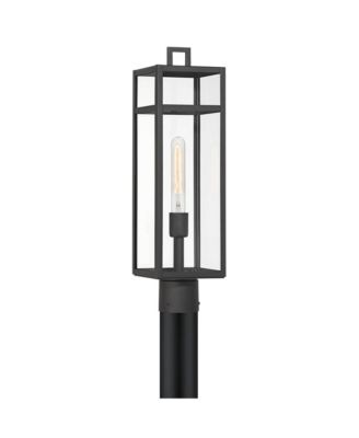 San Lucas High Modern Outdoor Post Light Fixture Pole Porch Weatherproof Sand Metal Glass Shade