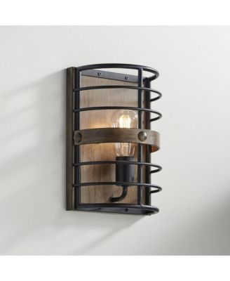 Lexi Rustic Farmhouse Industrial Wall Light Sconce Oil Rubbed Bronze Hardwire 8" Fixture for Bedroom Bathroom Vanity Reading House