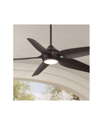 52" Modern Industrial Indoor Outdoor Ceiling Fan with LED Light Remote Control Bronze Damp Rated for Patio Exterior House Home Porch Gazebo