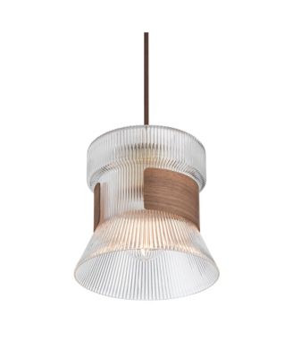 Possini Euro Carasco 7 1/2" Wide Wood and Gold Mini Pendant Light