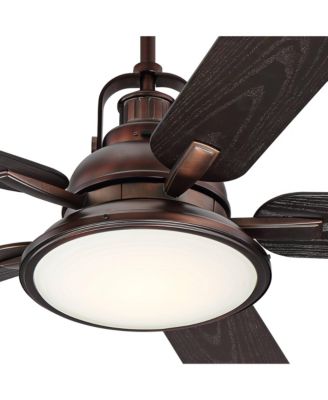 60" Wind and Sea Bronze Fan with Rod for 10-Ft Ceilings and Remote