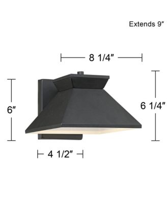 Whatley Rustic Industrial Outdoor Wall Light Fixtures Set of 2 Metal LED 6 1/4" for Post Exterior Barn Deck House