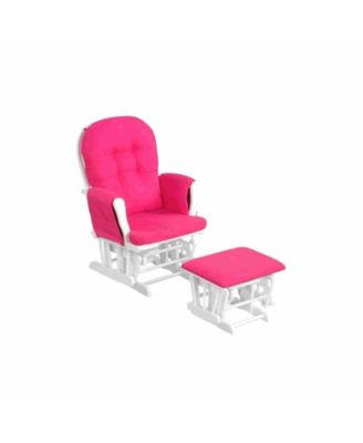 Wood Glider Chair and Ottoman Set with Padded Armrests