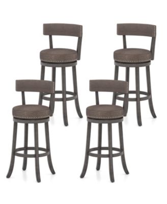  Bar Height Chairs Set of 4 w/ 360degree(s)   Swivel Seat Back and Cushioned Seat