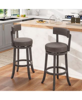 Bar Height Chairs Set of 2 w/ 360degree(s)   Swivel Seat Back and Cushioned Seat