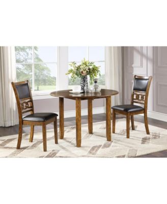 Furniture Gia Solid Wood Dining Drop Leaf Table 2 Chairs