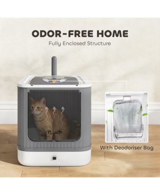 Cat Litter Box with Lid, Enclosed Litter Box for Medium Cats