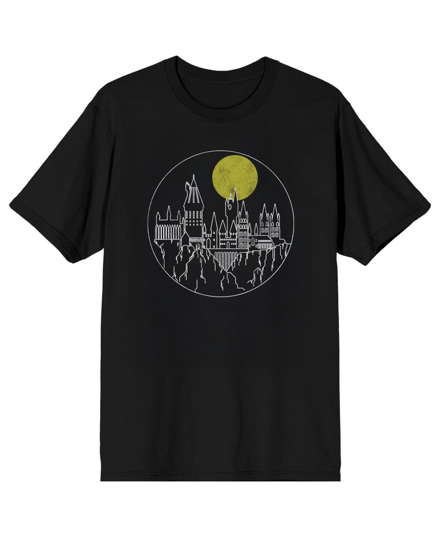Men's Hogwarts First Year Lined Art Crew Neck Short Sleeve T-shirt