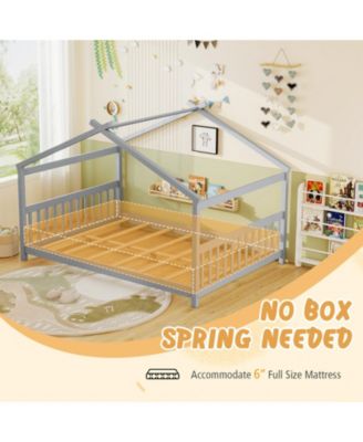 Full House Bed Montessori Floor Bed with Headboard