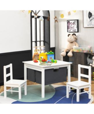 2 in 1 Kids Activity Table and Chairs Set with Storage