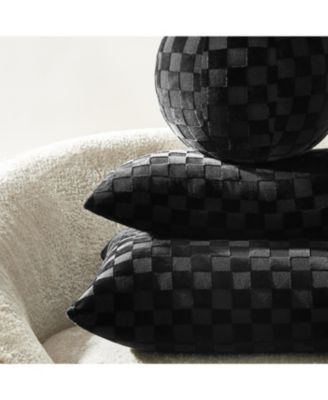 Checker Velvet Ball Pillow
