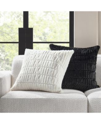  Carved Faux Fur Pillow