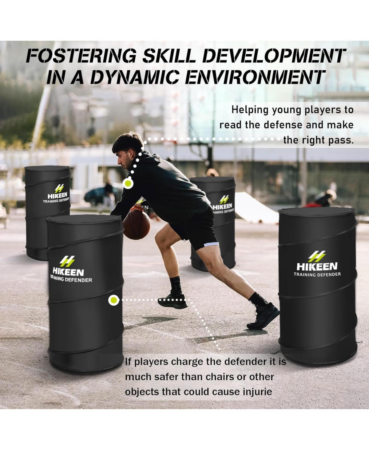 Hikeen Basketball Defender Dummy - Pop Up Safely Simulate Defender - Foldable Training Equipment