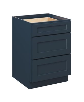 24" 3-Drawer Base Cabinet with Full Overlay HDF Drawer Fronts and Dovetail Drawers